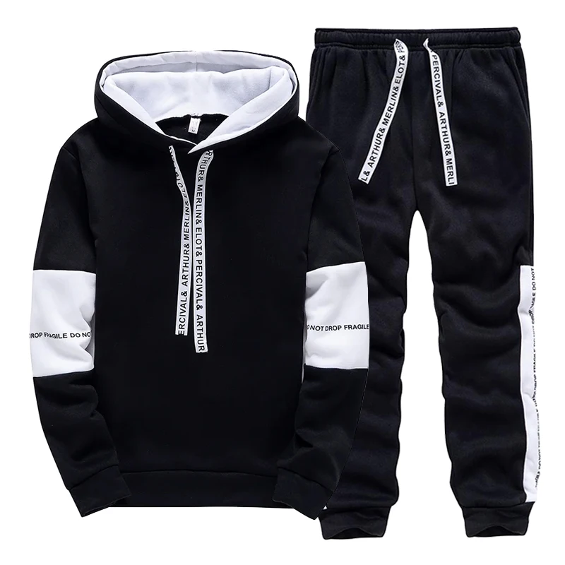 Winter Clothing For Men - Zwart Wit Heren trainingspak Mode Casual