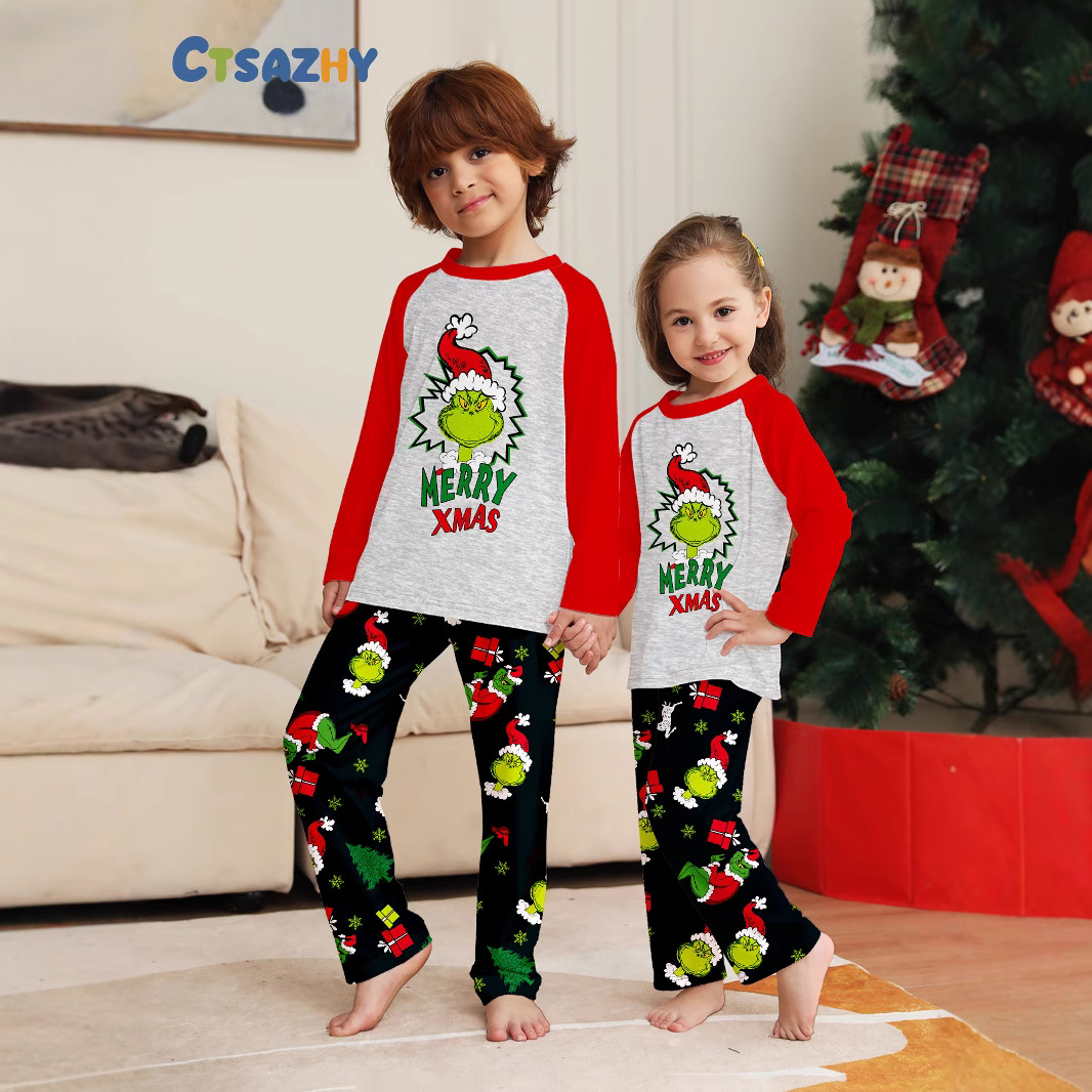 Winter Clothing For Kids - Kerstfamiliekleding, 2-delige set herfst- en winterkersthuiskleding