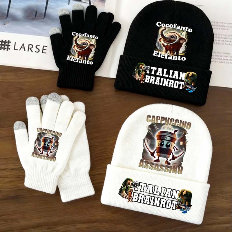 Winter Clothing For Kids - 2 Stuks Italiaanse Brainrot Dieren Gebreide