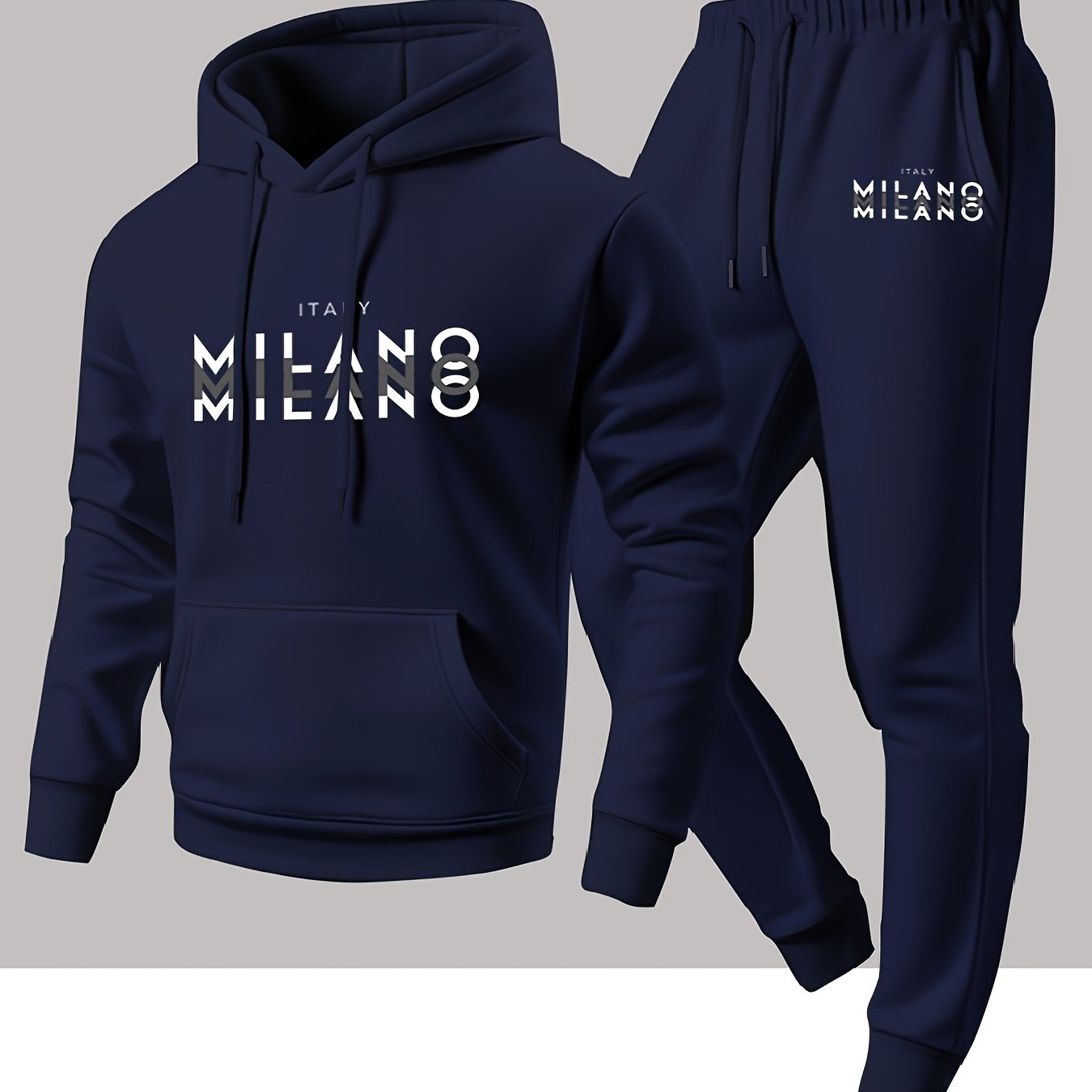 Winter Clothing For Men - Trendy Italiaans Milanese letterpatroon hoodie en