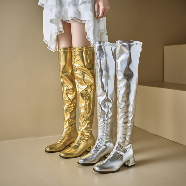 Metallic zilveren dames overkn - Winter Cloth recensie en prijs