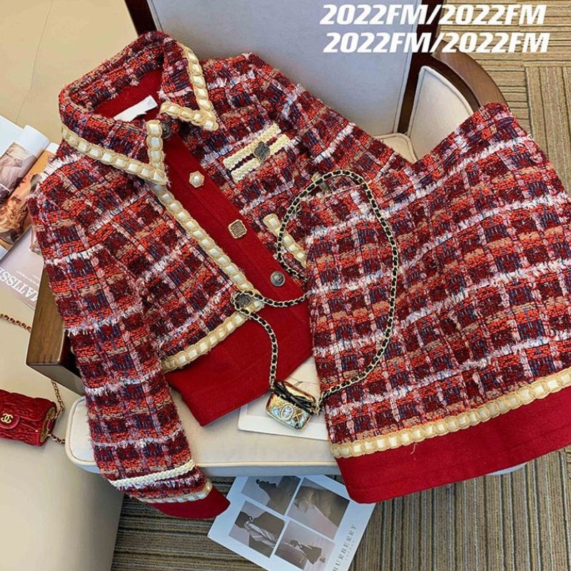 Vrouwen Elegante Tweed Rood Pa - Winter Clothing Outfits recensie en prijs
