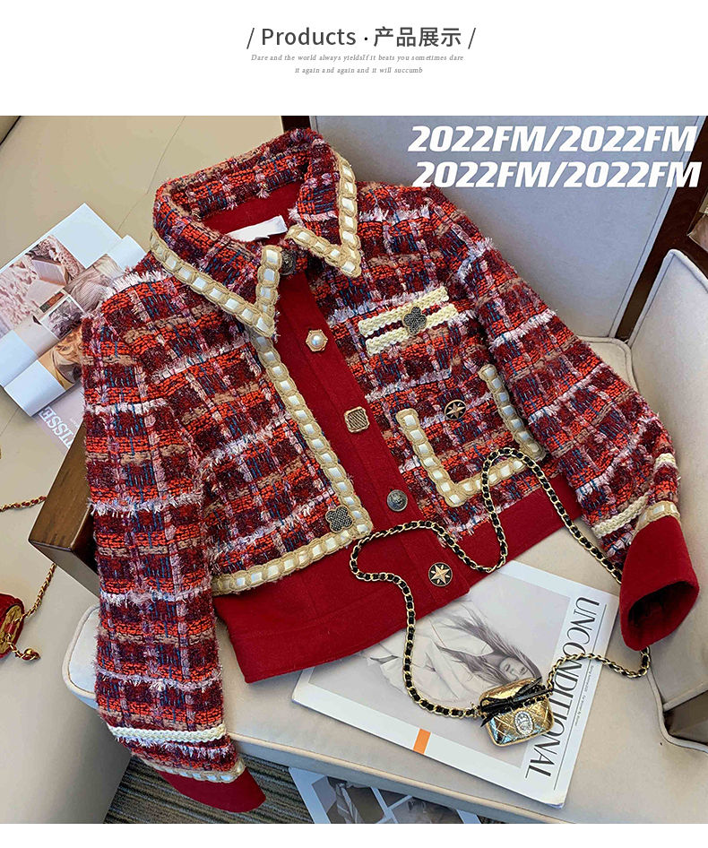 Vrouwen Elegante Tweed Rood Pa - Winter Clothing Outfits recensie en prijs